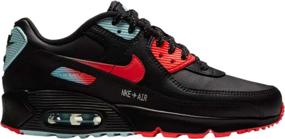 Nike Air Max 90 Black Bright Crimson Glacier Ice (GS)