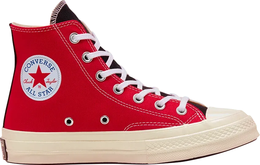 Converse Chuck 70 Hi Logo Play White University Red