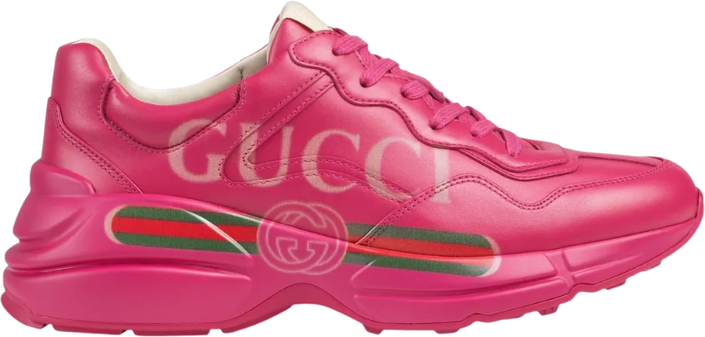 Gucci Rhyton Logo Leather Pink