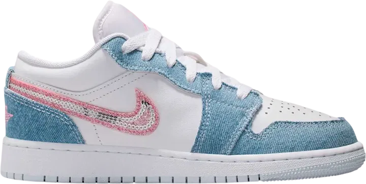 Air Jordan 1 Low GS Denim Sequin 