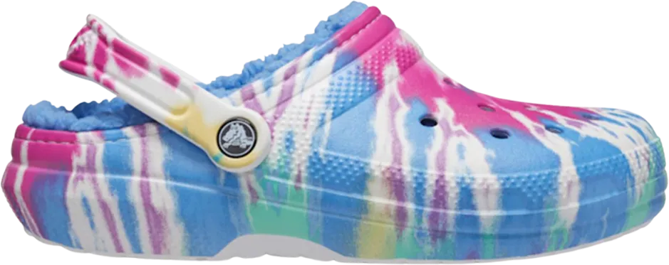 Crocs Classic Tie-Dye Lined Clog Powder Blue Multi