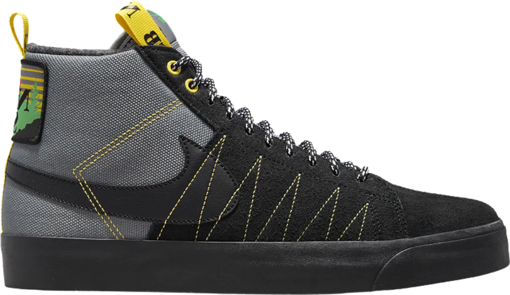 Nike SB Zoom Blazer Mid PRM Acclimate Cool Grey Yellow Strike