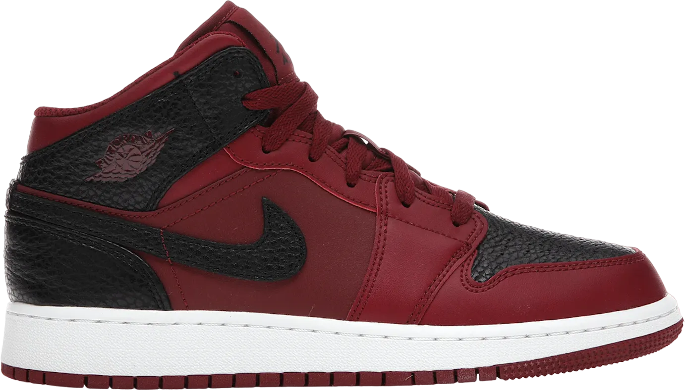 Jordan 1 Mid Team Red Black White (GS)