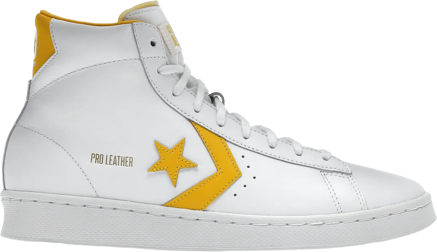 Converse Pro Leather Hi White Amarillo