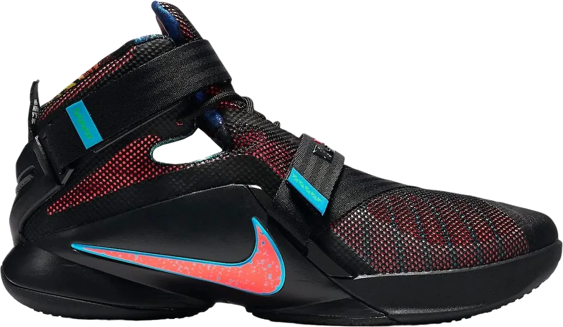 Nike Lebron Zoom Soldier 9 Black Red Sky Blue