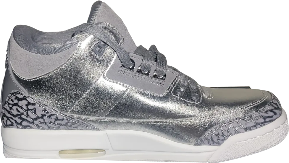 Air Jordan 3 Retro Premium Heiress Metallic Silver Gs