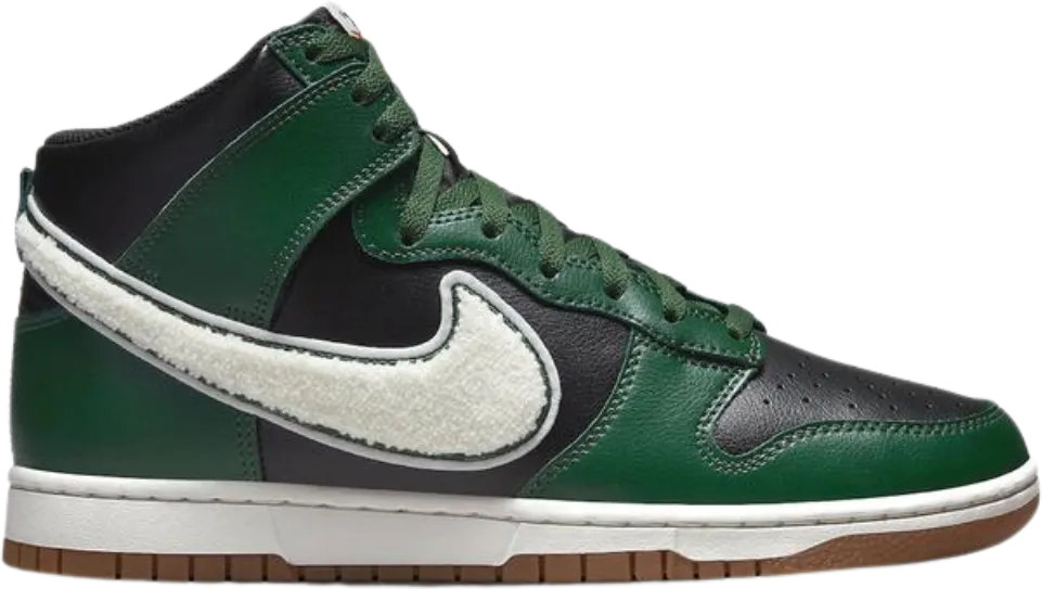 Nike Dunk High Chenille Swoosh Black Green