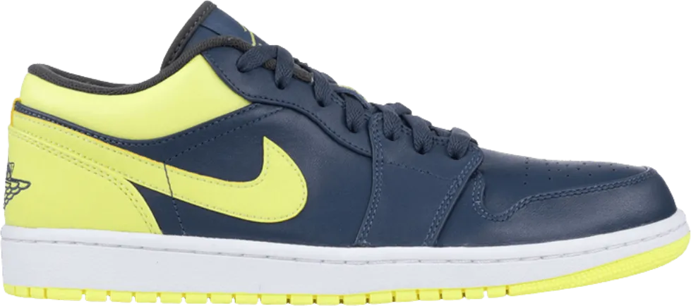 Air Jordan 1 Low Squadron Blue Electric Yellow Night Stadium White