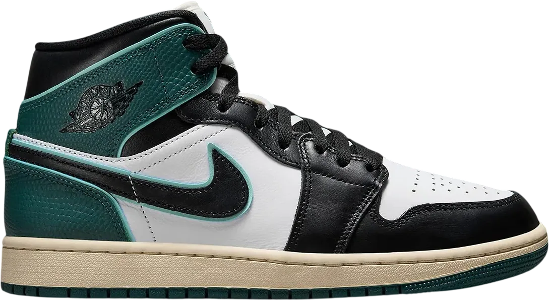 Air Jordan 1 Mid Black Oxidized Green