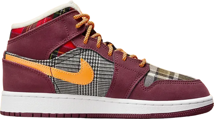 Air Jordan 1 Mid SE GS  Plaid 