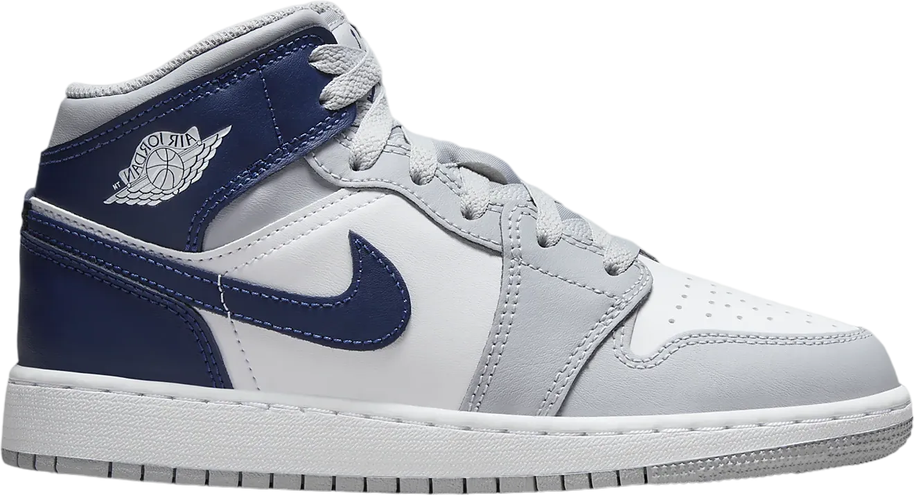 Air Jordan 1 Mid White Wolf Grey Midnight Navy