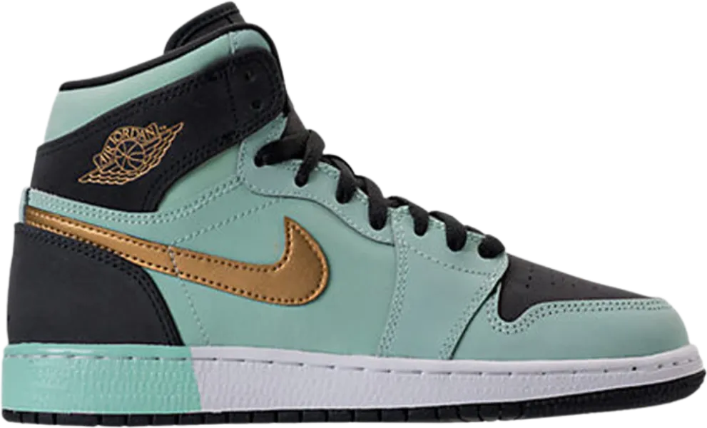 Jordan 1 Retro High Mint Foam Anthracite Metallic Gold (GS)