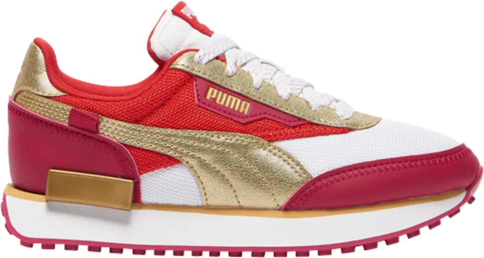 Puma Future Rider Game On White Pebble Red