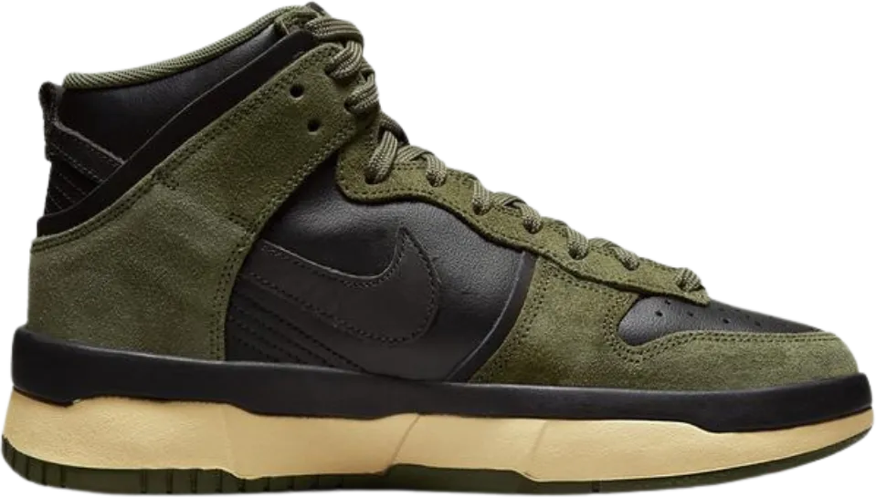 Nike Dunk High Up Medium Olive Black Velvet Brown Wolf Grey (Women's)
