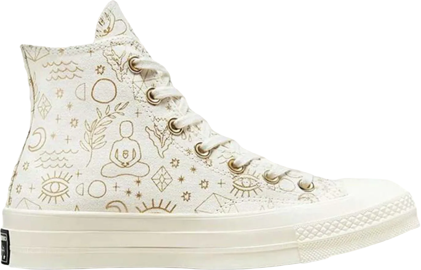 Converse Chuck Taylor All Star 70 Hi Elements Print Egret Gold