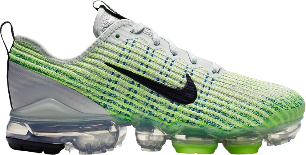 Nike Air VaporMax Flyknit 3 Light Silver Volt Glow (GS)