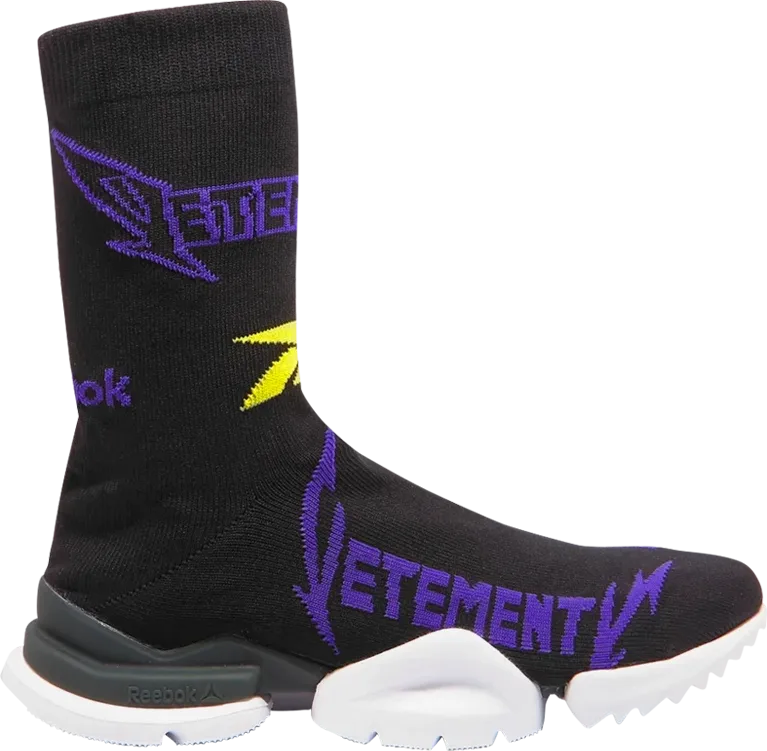 Reebok Sock Runner Vetements Black Yellow Purple
