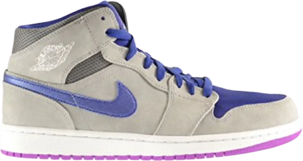 Jordan 1 Mid Matte Silver Laser Purple