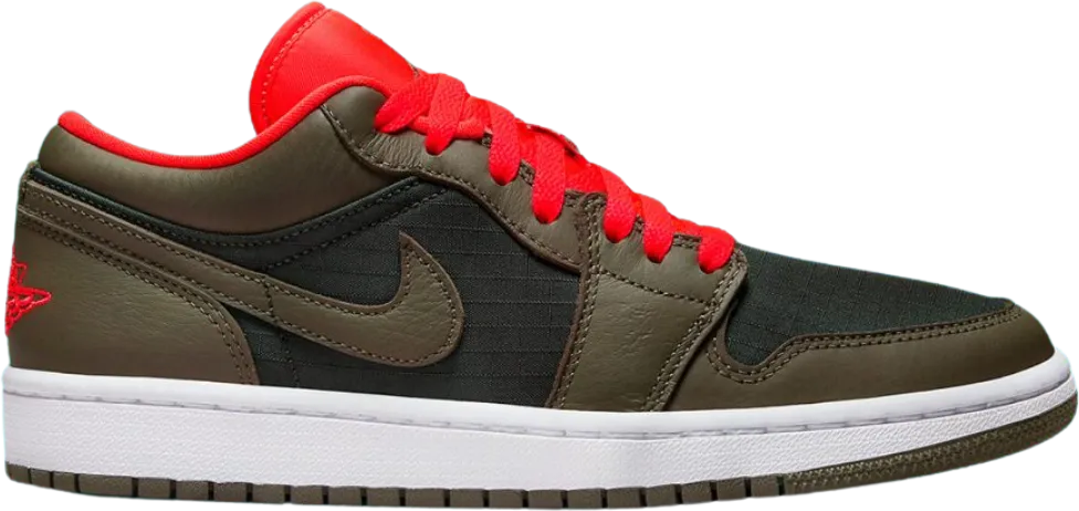 Air Jordan 1 Low Black Olive Crimson