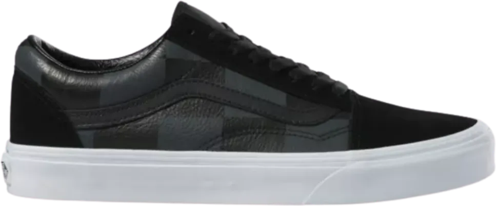 Vans Old Skool Leather Suede Check Asphalt Black