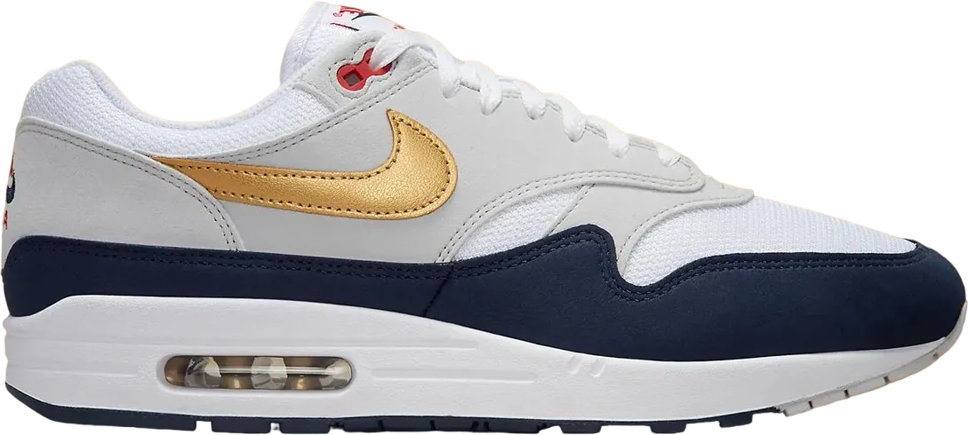 Nike Air Max 1 White Obsidian Smoke Grey Metallic Gold