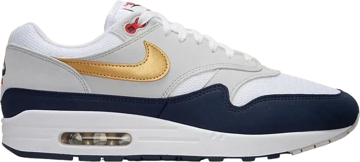 Nike Air Max 1  White Obsidian Smoke Grey Metallic Gold 
