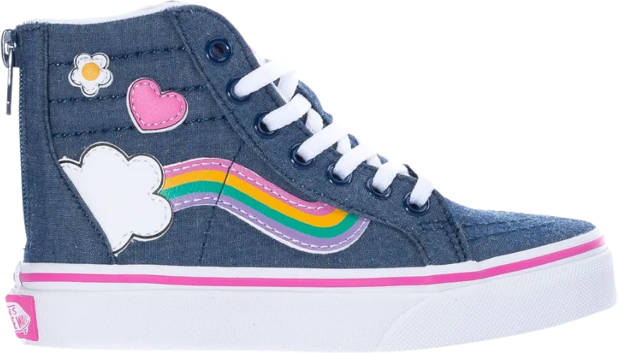 VANS SK8 HI ZIP KIDS RAINBOW Denim