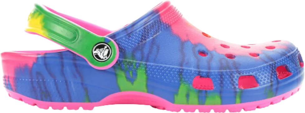 Crocs Classic Tie Dye Clogs Elec Pnk Multi