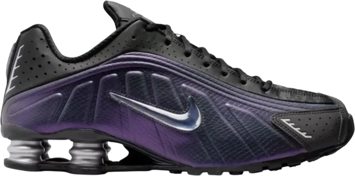 Nike Shox R4 Black Metallic Silver Purple Dynasty