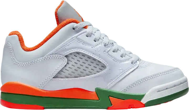 Air Jordan 5 Retro Low Hurricanes  Football Grey Orange Pine Green 