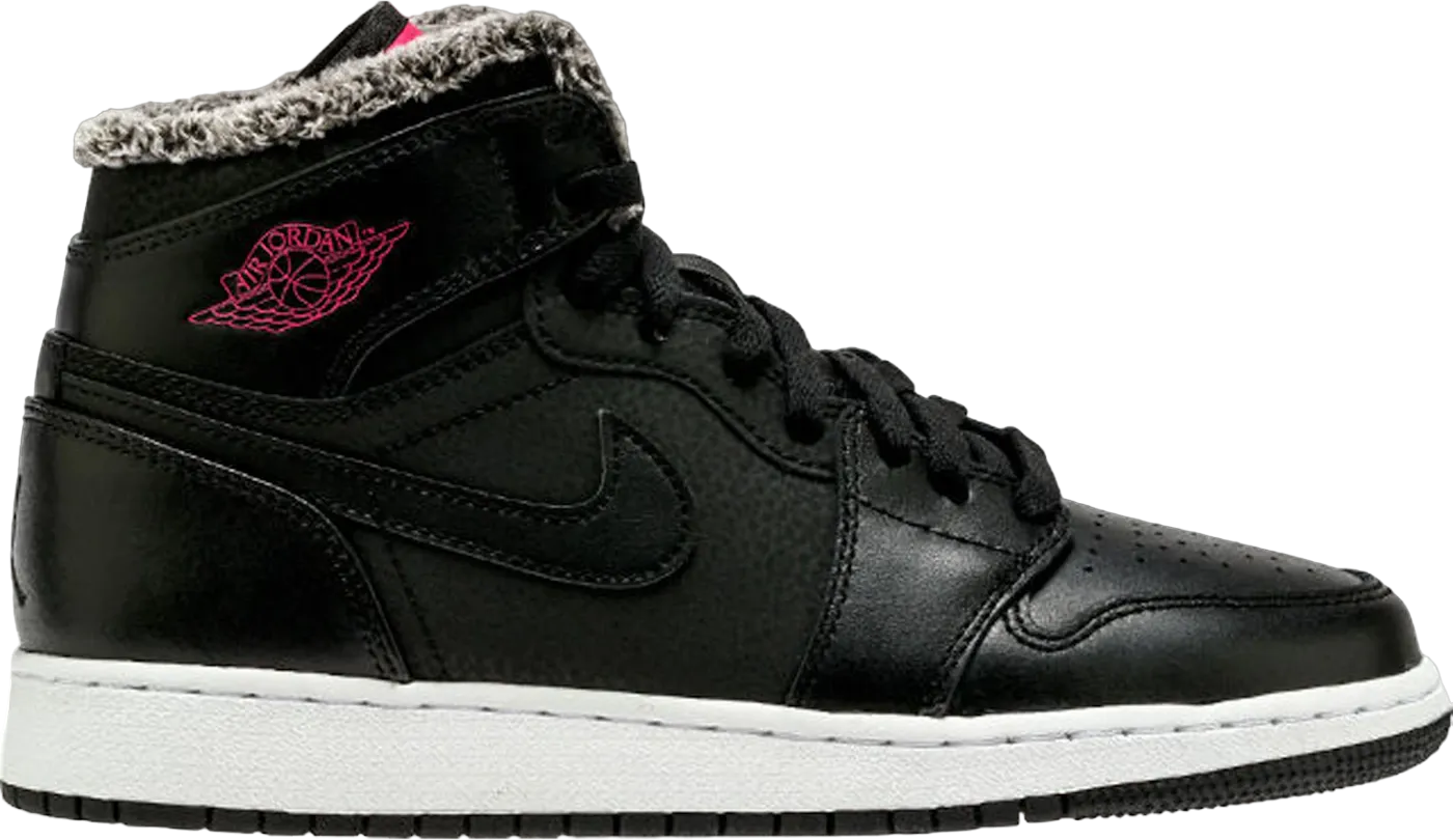 Jordan 1 Retro High Fleece Black Pink (GS)