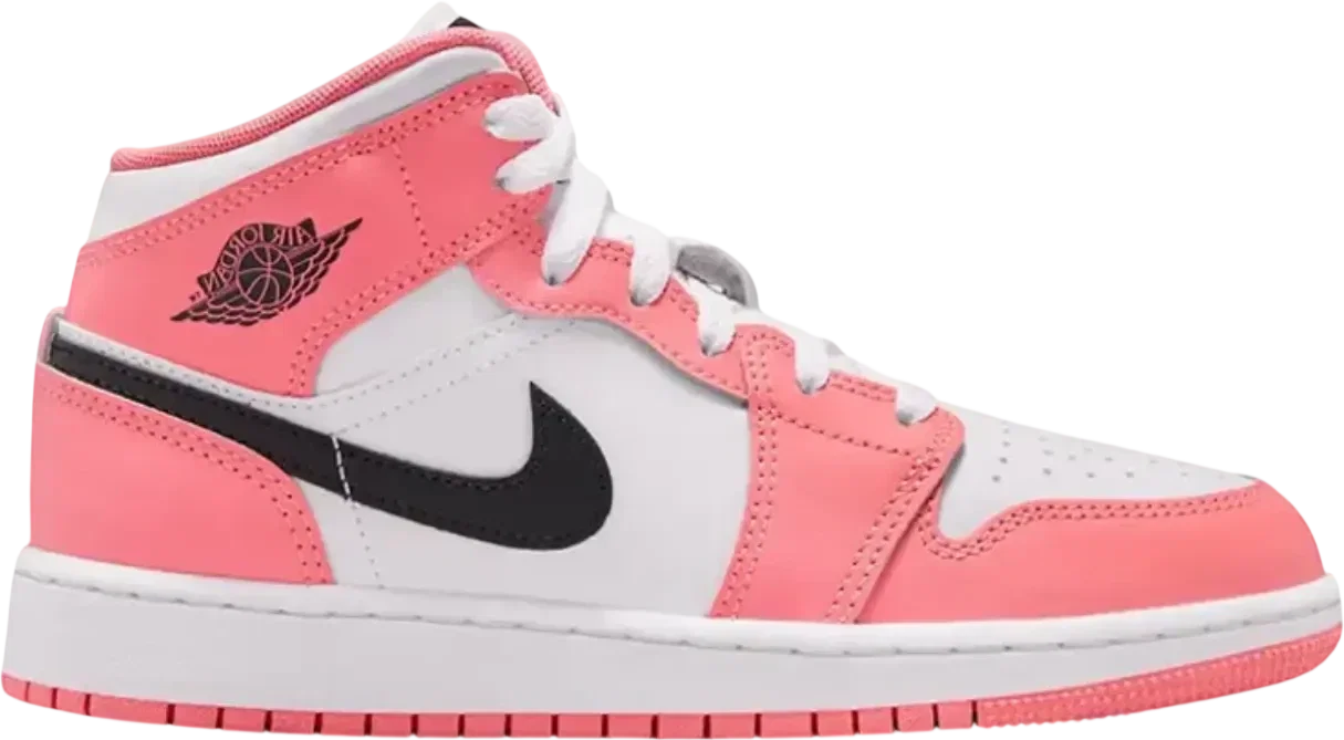 Air Jordan 1 Mid GS Pink Gaze White