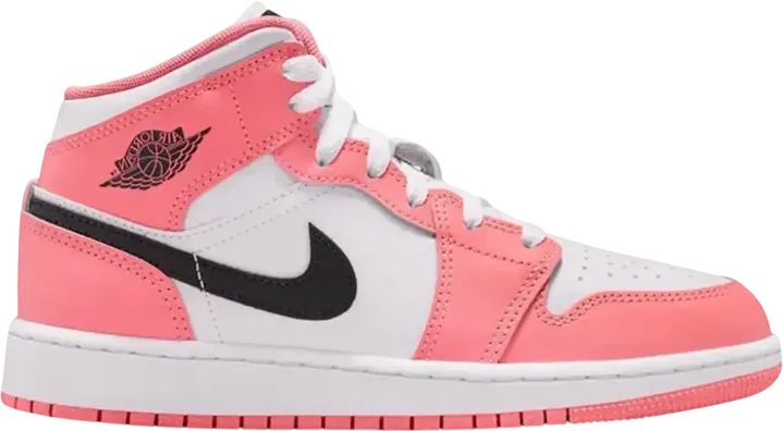 Air Jordan 1 Mid GS Pink Gaze White