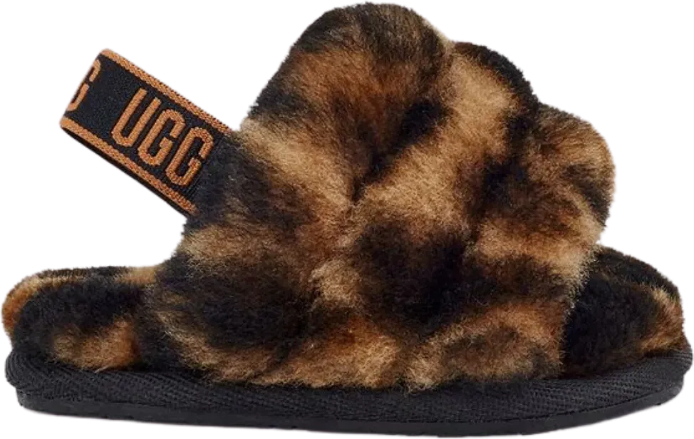UGG FLUFF YEAH SLIDE PANTHER PRINT BUTTERSCOTCH