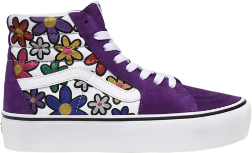 Vans SK8-Hi Platform 2.0 Glitter Daisies Rainbow