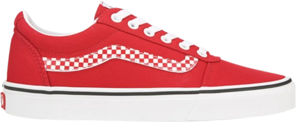 Vans Ward Low Top Checker Stripe Red
