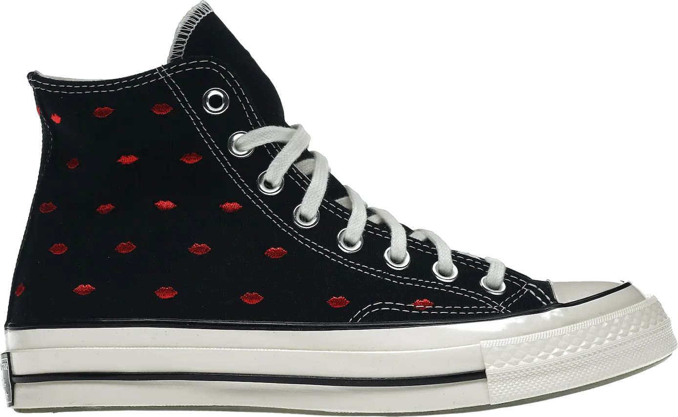 Converse Chuck Taylor All Star 70 Hi Embroidered Lips Black