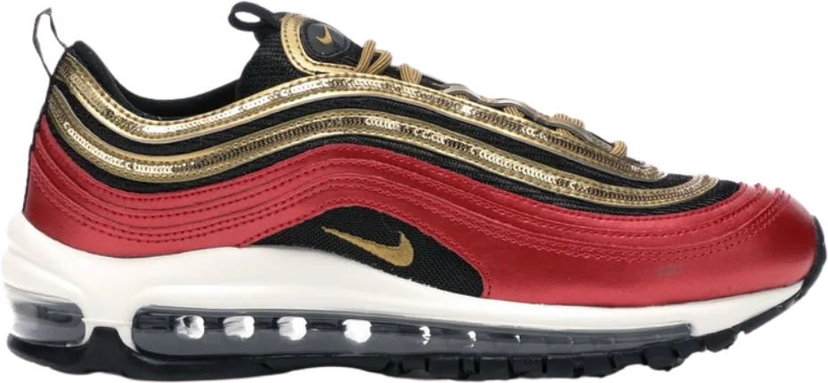 Nike Air Max 97 Red Gold Sequin (Women's)