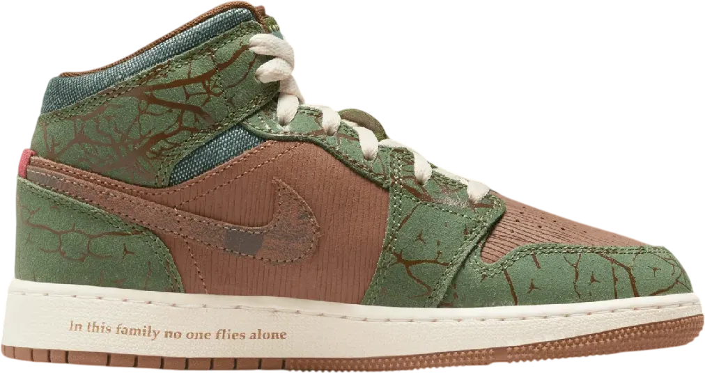 Air Jordan 1 Mid Sneaker School Treeline