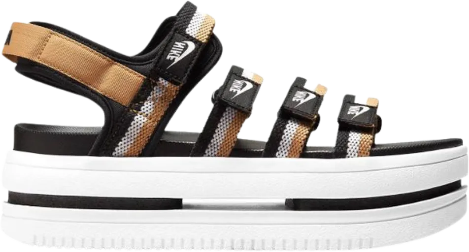 Nike Icon Classic Sports Black Brown Sandals
