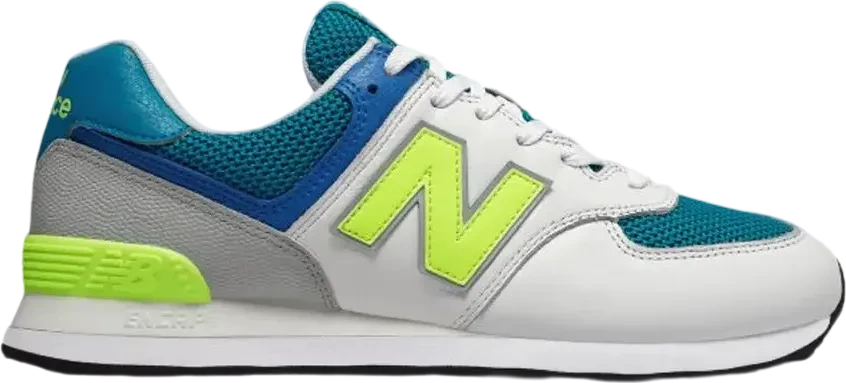 New Balance 574 Deep Ozone Blue Bleached Lime