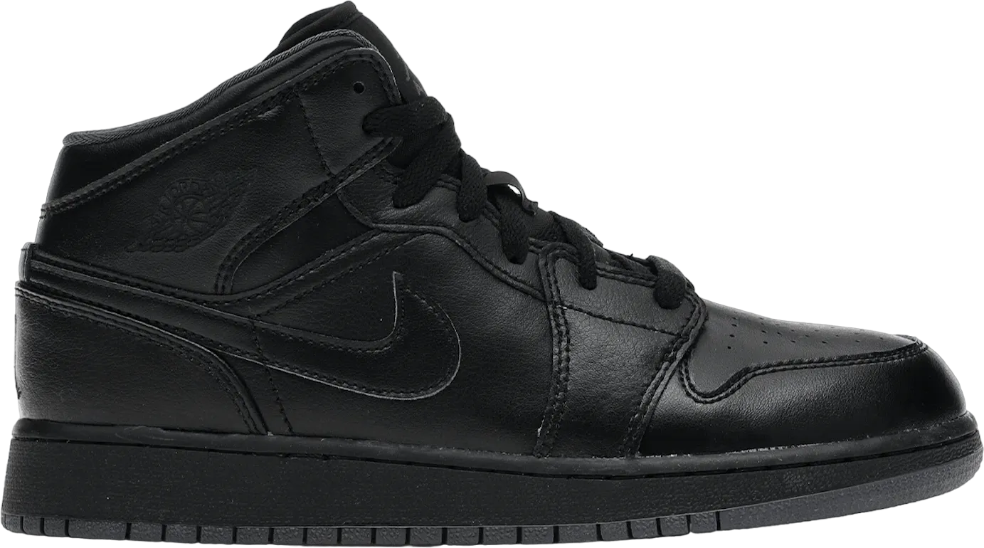 Jordan 1 Mid Black Dark Grey Outsole (GS)