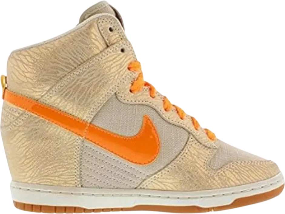 Nike Dunk Sky High Hidden Wedge Tan Metallic Org