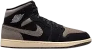Air Jordan 1 Mid SE Men's Shoes Mid Black Metallic Gold 