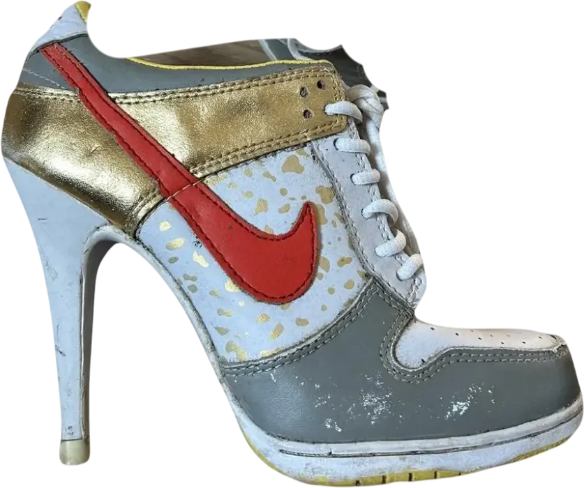 Nike Dunk High Heels Low White Gold Grey Red