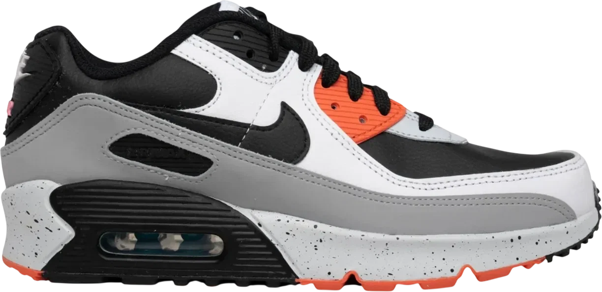 Nike Air Max 90 Leather White Turf Orange Speckled