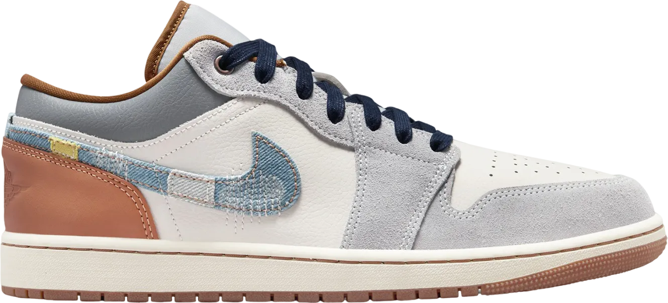 Air Jordan 1 Low SE Phantom Repaired Denim Swoosh