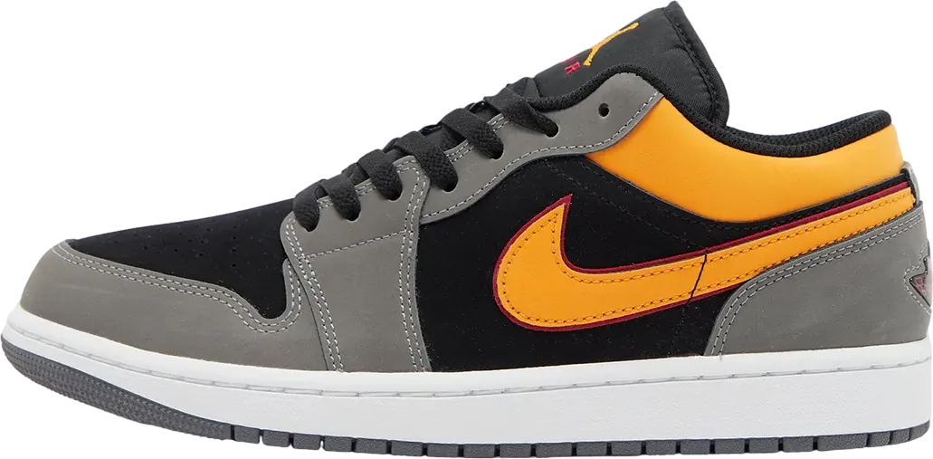 Air Jordan 1 Low Grey Black Yellow Padded-Tongue