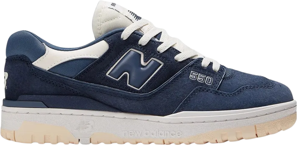 New Balance 550 Navy Suede Sneakers