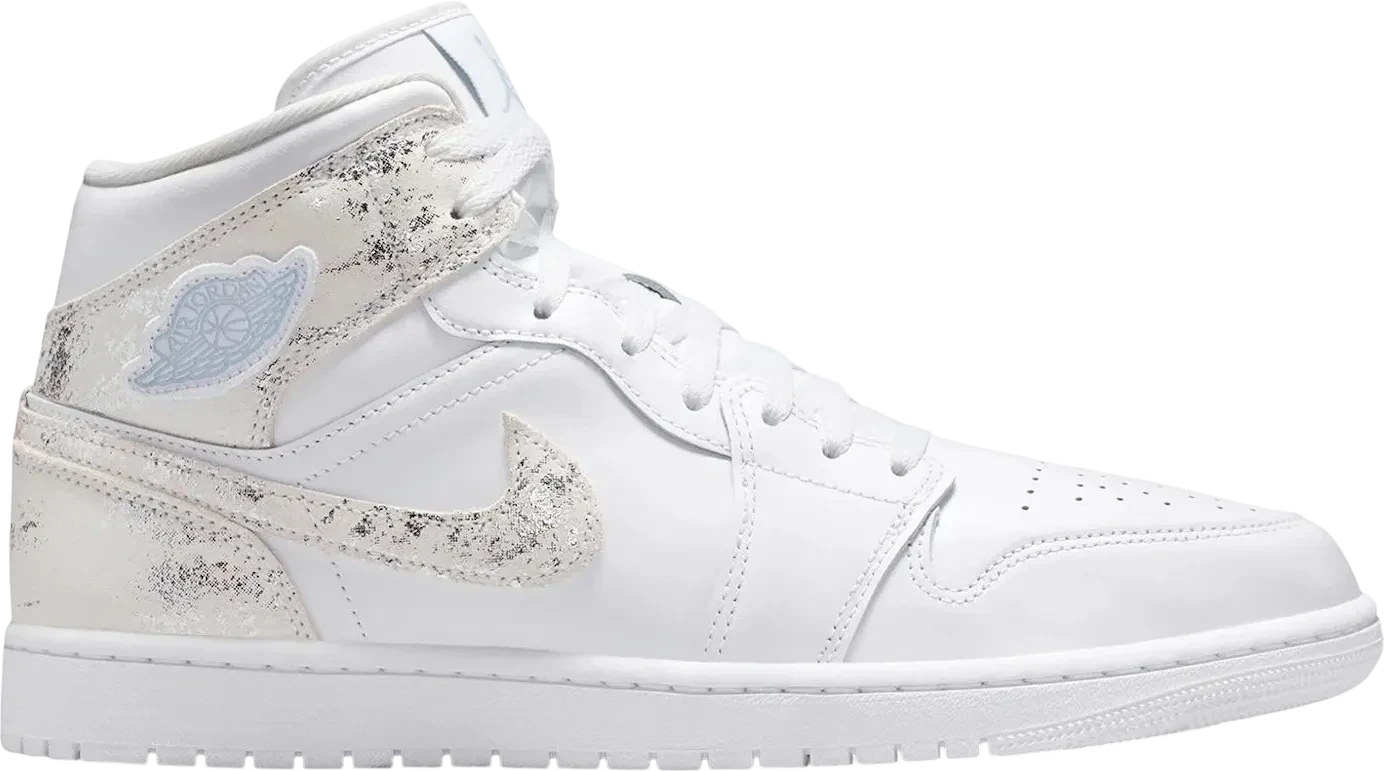 Jordan 1 Mid SE Distressed White Field Silver